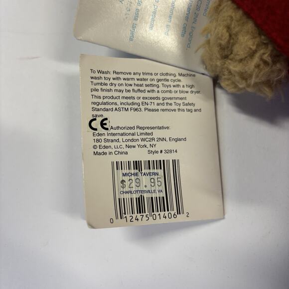 Paddington Bear 14" Plush Doll Eden Vintage. New With Tags. Clean. Looks Great. - Picture 14 of 16